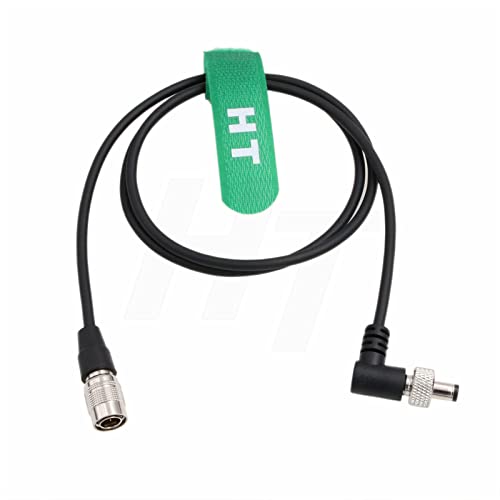 Hirose 4 Pin Locking DC Coiled Power Cable for Sony F55 Camera SmallHD Atomos Ninja V Monitor Zaxcom Lectrosonics SRC Receiver PIX-E7 80cm Black