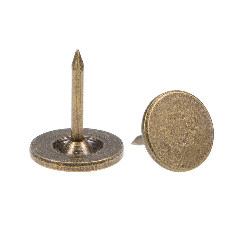[Australia - AusPower] - uxcell Upholstery Nails Tacks 11mmx13mm Flat Head Furniture Nail Bronze Tone for Furniture Sofa Headboards, 50 Pcs 