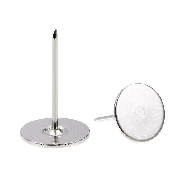 [Australia - AusPower] - uxcell Upholstery Nails Tacks 19mmx30mm Flat Head Furniture Nails Silver Tone for Furniture Sofa Headboards, 50 Pcs 