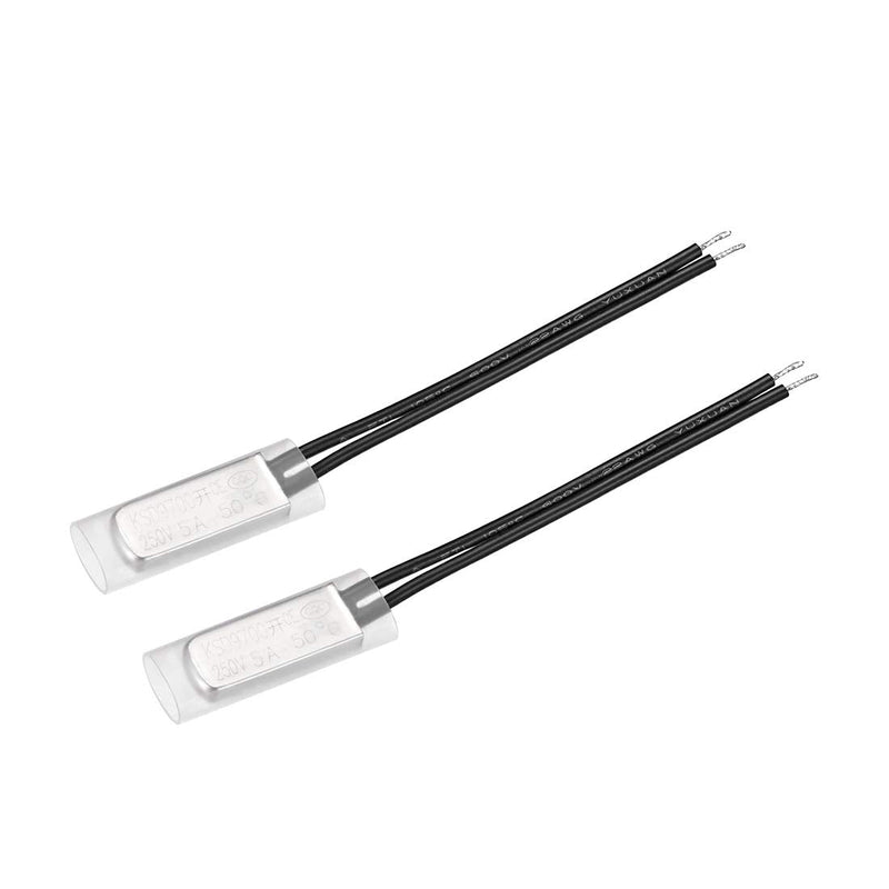 [Australia - AusPower] - uxcell KSD9700 Thermostat, 50℃ Normally Open Temperature Switch Thermal Switch, N.O 5A Metal Temperature Controller 2pcs 