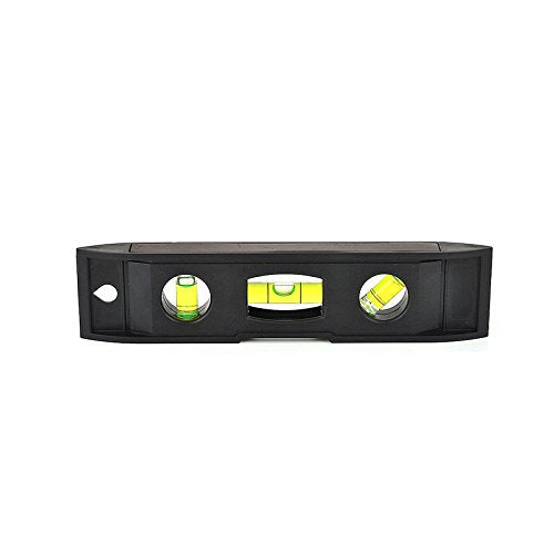 [Australia - AusPower] - Magnetic Torpedo Level, Spirit Level 3 Bubble Level Torpedo Magnetic Level Bubble Measuring Tool (6 inch) Black 
