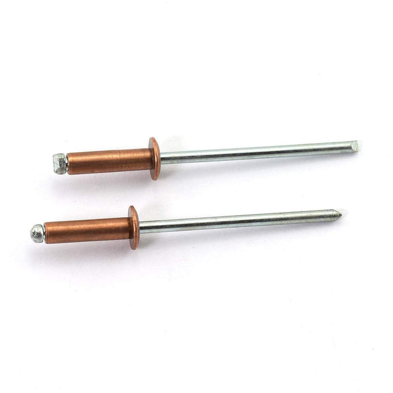[Australia - AusPower] - 60pcs 1/8 x 1/2 Inch (3.2x12mm) Red Copper Blind Rivet Self-Plugging Open End Dome Head Decorating Fastener Nails Pop Rivets Core Pulling Rivets Grip Pange 5/16-3/8 Inch (7.9-9.5mm) 3.2x12mm 60PCS 