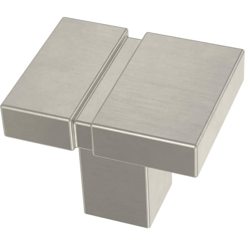 Franklin Brass (10-Pack) – Brushed Nickel Cabinet Knobs for Dressers, Drawers, Kitchen Cabinet Door, Vanity, Furniture, Closet Knobs, 1-1/4 Inch Square | Asymmetric 1-1/4" (32mm)