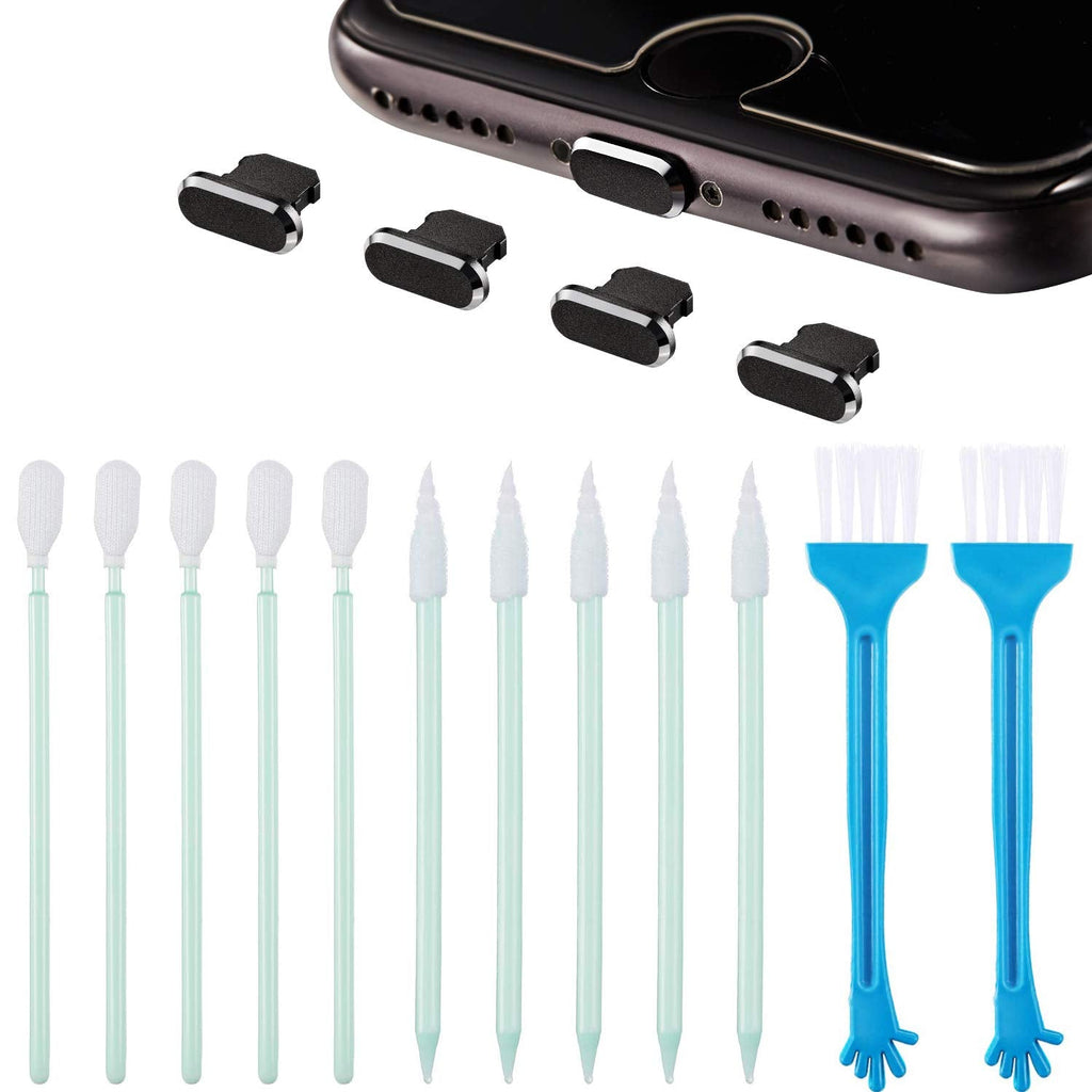[Australia - AusPower] - Tatuo Metal Anti Dust Plugs Compatible with iPhone 14/13/ 12/13 Pro Max, Included Phone Charger Port Plug Cleaning Brush Kit, Cell Phone Speaker Receiver Cleaning Brushes Set, 16 Pieces 