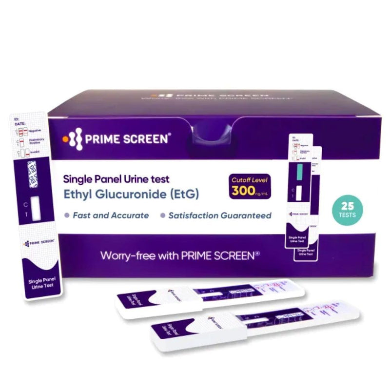 [Australia - AusPower] - Prime Screen [25 Pack] EtG Alcohol Urine Test - at Home Rapid Testing Dip Card Kit - 80 Hour Low Cut-Off 300 ng/mL - WETG-114 25 