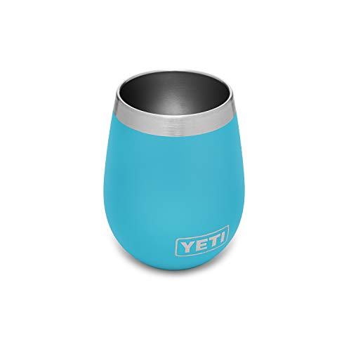 YETI Rambler 10 oz Wine Tumbler, Vacuum Insulated, Stainless Steel, NO LID Reef Blue