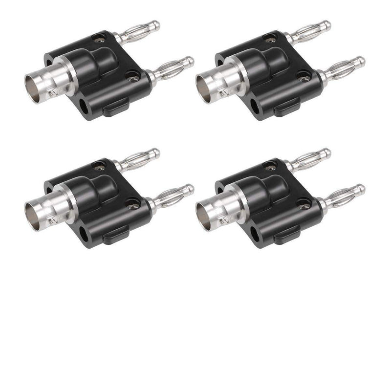 [Australia - AusPower] - QMseller BNC Female to Dual Banana Male Plug Jack Binding Posts RF Coaxial Adapter BNC to Banana Coax Jack Connector 4-Pack 