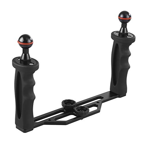 Underwater Video Light Stabilizer Tray, Lightweight Aluminium Tray for GoPro OSMO and Any Other Camera with 1/4 inch Screw Hole B Version-black