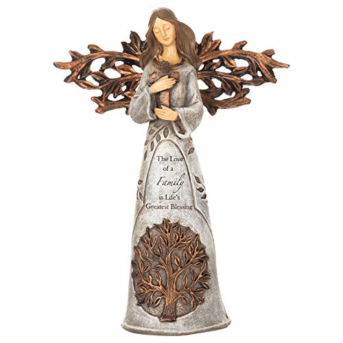 Roman Giftware Inc., Inspirational Heavenly Blessings Collection, 9" H Tree of Life Angel W/Cross,Religious, Inspirational, Durable (6x2x9)