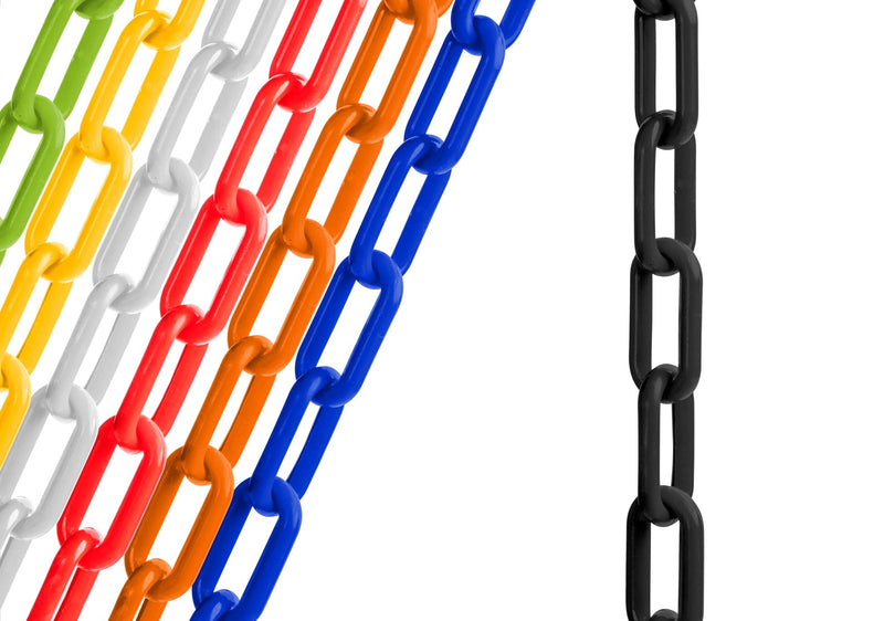 [Australia - AusPower] - US Weight (Made in USA) 2" x 25' Black Plastic Safety Chain ft. SunShield UV Resistant Technology 25 FEET 