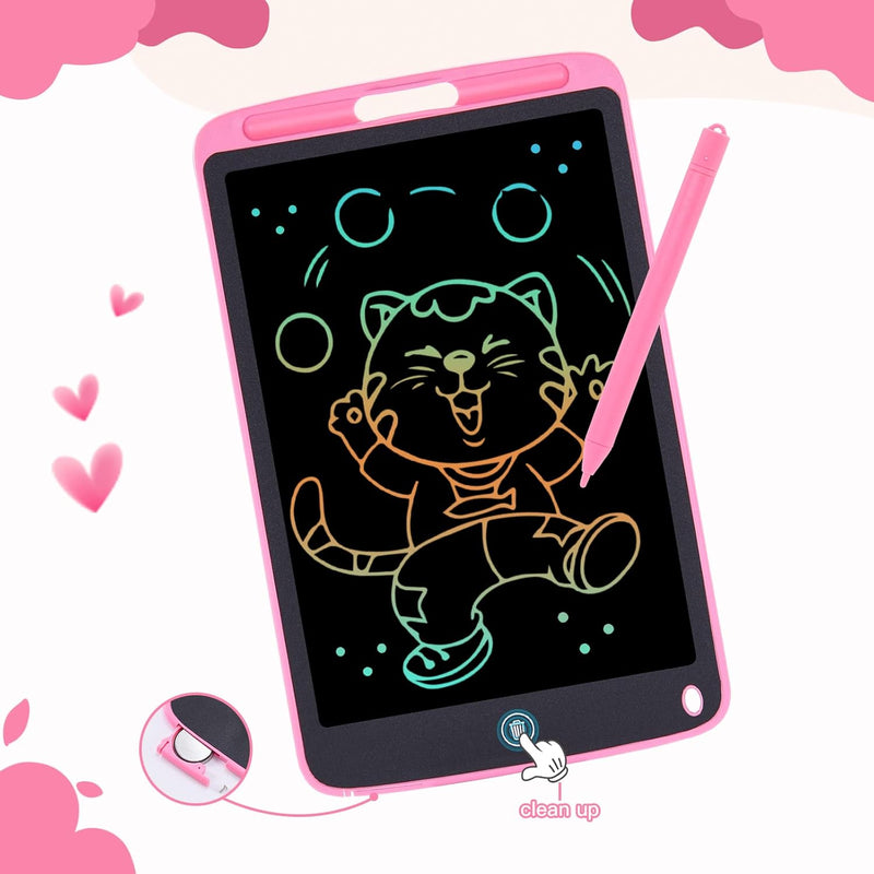 [Australia - AusPower] - Toys Gifts for Girls, LCD Writing Tablet for Kids, Toddler Toys for 3 4 5 6 7 Year Old, 10 Inch Doodle Board Erasable Drawing Tablet Writing Pad Drawing Pad with Lanyard, Toddler Travel Toys (Pink) pink 