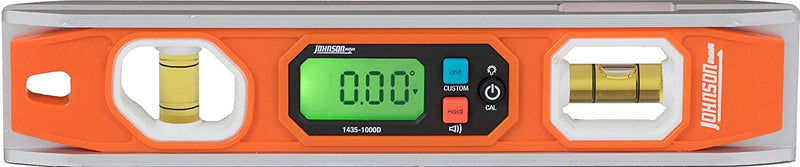 [Australia - AusPower] - Johnson Level & Tool 1435-1000D Magnetic Programmable Digital Torpedo Level, 10", Orange, 1 Level 