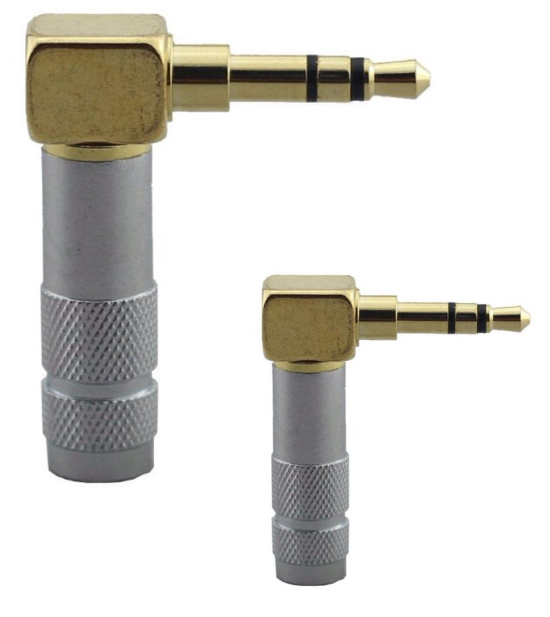 [Australia - AusPower] - [2pcs] 3.5mm Right Angle Male Plug Gold Plated Solder Connector [Wv-lstp-2] 