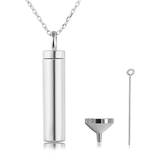 925 Sterling Silver Minimalist Urn Pendant Ash Necklace - Memorial Ashes Keepsake Exquisite Cremation Jewelry Minimalist urn necklace