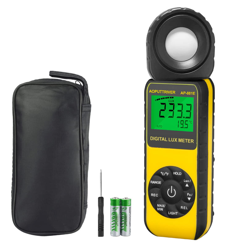 Digital Illuminance Light Meter,0.01~300,000 Measurement Range Lux Meter Foot Candles Luxmeter with 270º Rotated Sensor for Indoor Outdoor Light Meters for Plants (AP-881E) AP-881E(0.01~300,000 Lux)