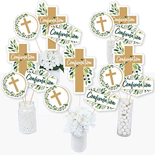 Confirmation Elegant Cross - Religious Centerpieces - Table Toppers - 15pc