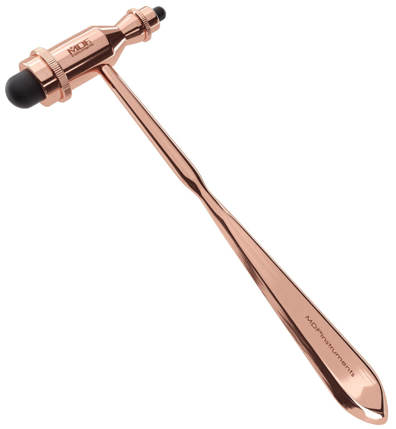 [Australia - AusPower] - MDF Instruments, Rose Gold Tromner Neurological Reflex Hammer with Pointed Tip Handle for Cutaneous and Superficial Responses - Free-Parts-for-Life (MDF555) (Rose Gold/Black) 