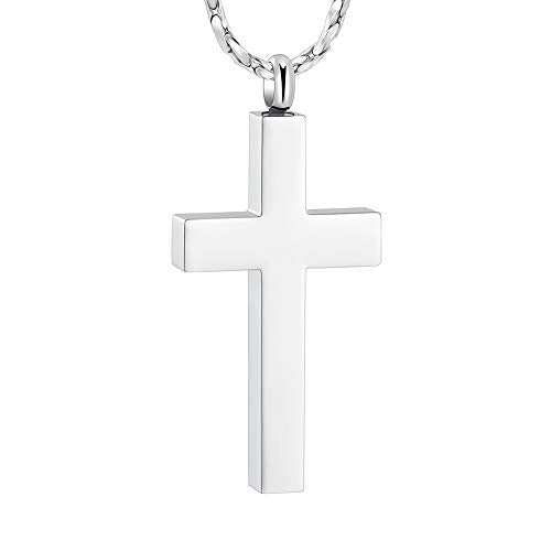 Imrsanl Religious Cross Urn Necklace Cremation Jewelry Keepsake Silver-1