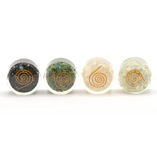 4 Meditation Crystals and Healing Stones. Relaxation Gift Set. Black Tourmaline, Green Aventurine, Selenite and Amazonite Crystal Stress Relief, Self Care Healing Crystals Energy