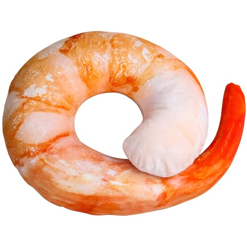 Goetland Large Shrimp Neck Pillow U Shaped Realistic Simulation Travel Throw Cushion Plush Toy