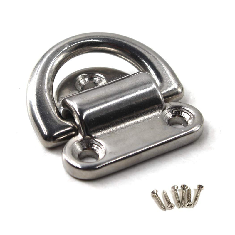 Flomore Folding Pad Eye 316 Stainless Steel Lashing Ring Heavy Duty D Ring Tie Down Anchor 10mm