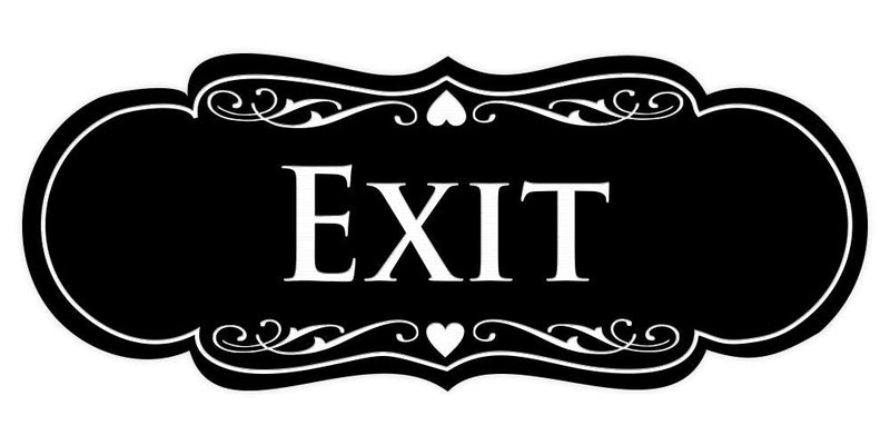 [Australia - AusPower] - Designer EXIT Sign - Black - Large (1 Pack) 3.5" x 9" - Large (1 Pack) 