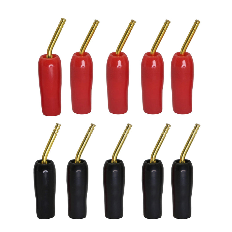 [Australia - AusPower] - CERRXIAN Gold Plated 2mm Banana Plug Screw Type Audio Speaker Cable Connector Adapter(Black & Red,10-Pack) 