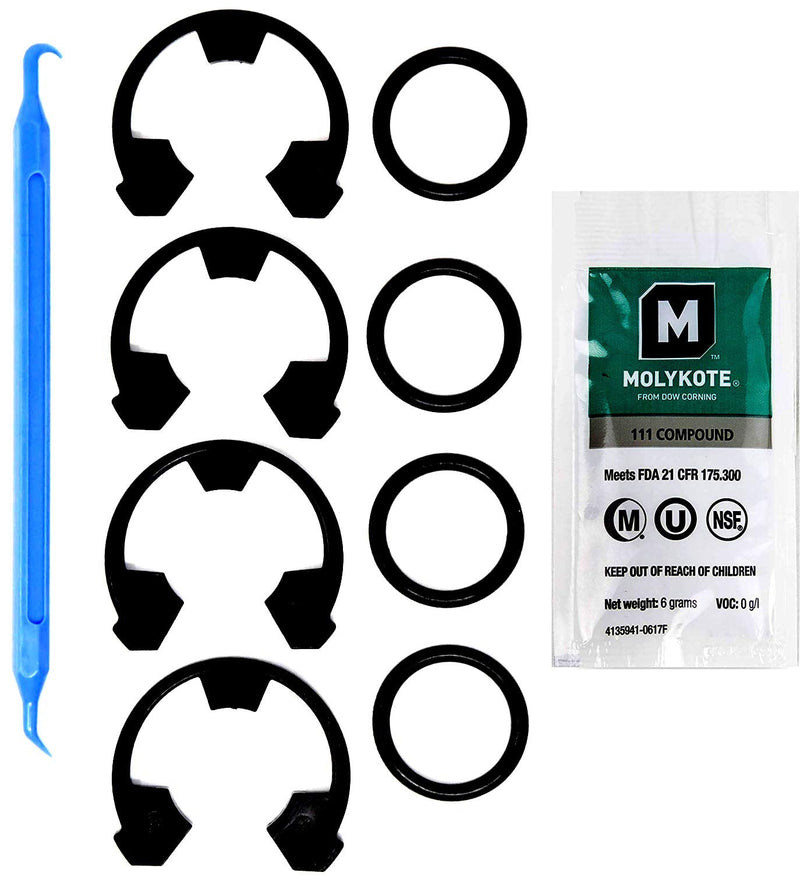 [Australia - AusPower] - Water Softener Seal Kit 7337571, 7170288, STD302213, WS03X10025 4 ea, 7337563 1205500 7116713 WS60X10004 4 ea. Dow Molykote O-Ring Lubricant & Scratch Free O-Ring Pick KW-WS03X10025-WS60X10004-ORCLIP 