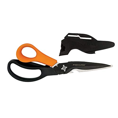 Fiskars 9-inch 7-in-1 heavy-duty garden scissors multi-tool with sheath
