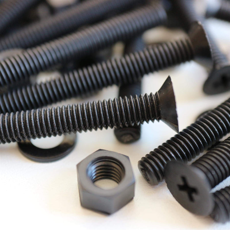 [Australia - AusPower] - 20 x Black Countersunk Screws Polypropylene (PP) Plastic Nuts and Bolts, Washers, M5 x 40mm, Anti-Corrosion, Chemical Resistant, (13/64 x 1 37/64 in) 