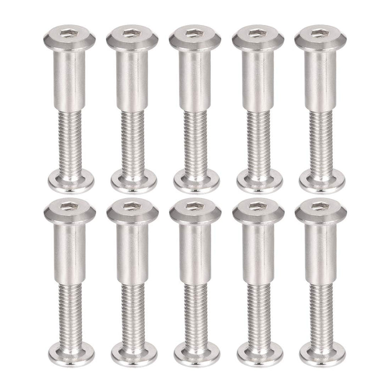 [Australia - AusPower] - uxcell Screw Post Fit for 5/16"(8mm) Hole Dia, Male M6x30mm Belt Buckle Binding Bolts Leather Fastener Carbon Steel 10 Sets 30mm 