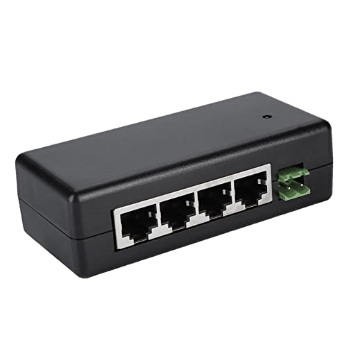 12-48V 4-Port Poe Power Supply Module, Gigabit Ethernet Injector for IP Camera, Compatible with International Safety Standards