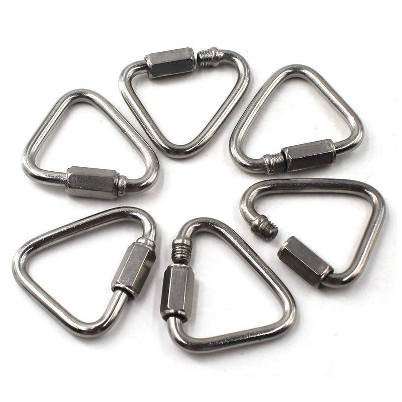 [Australia - AusPower] - Delta Quick Link 304 Stainless Steel Triangle Quicklink Chain Connector Screw Lock Carabiner M6 