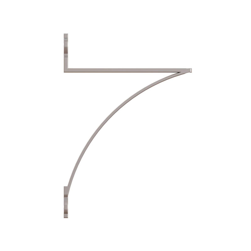 Shelf-Made Lewiston Decorative Shelf Bracket, Satin Nickel, 8-inches, Sold as Single Bracket, Mounting Hardware Not Included 8 inches