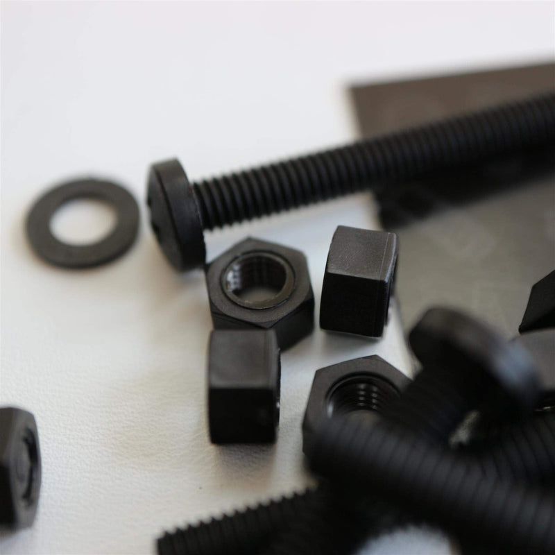 [Australia - AusPower] - 20 x Black Pan Head Screws Polypropylene (PP) Plastic Nuts and Bolts, Washers, M5 x 40mm, Anti-Corrosion, Chemical Resistant, (13/64 x 1 37/64 in) 