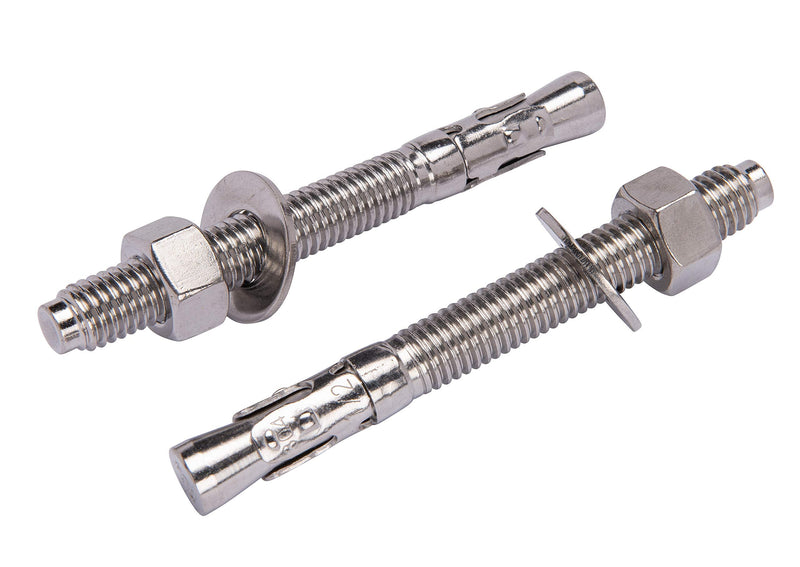 [Australia - AusPower] - Bolt Dropper 1/2" X 4-1/2" Wedge Anchor (5pc), 18-8 Stainless Steel Corrosion Resistant Commercial Grade Washers and Nuts Included Choose Size 1/2" x 4-1/2" 