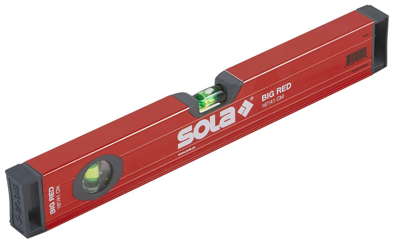 [Australia - AusPower] - SOLA LSB16 Big Red Aluminum Box Beam Level with 2 60% Magnified Vials, 16-Inch Non-Magnetic 