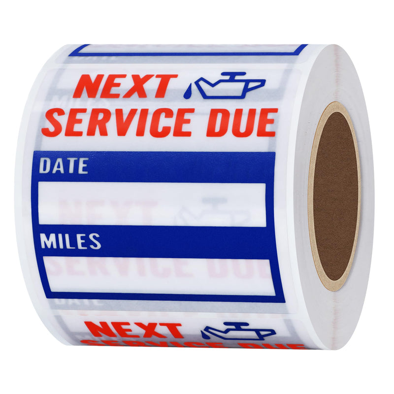 [Australia - AusPower] - Hybsk Clear Oil Change/Service Reminder Stickers 2x2 inch Premium Quality Oil Change Stickers 200 Labels on a Roll (Blue) Blue 