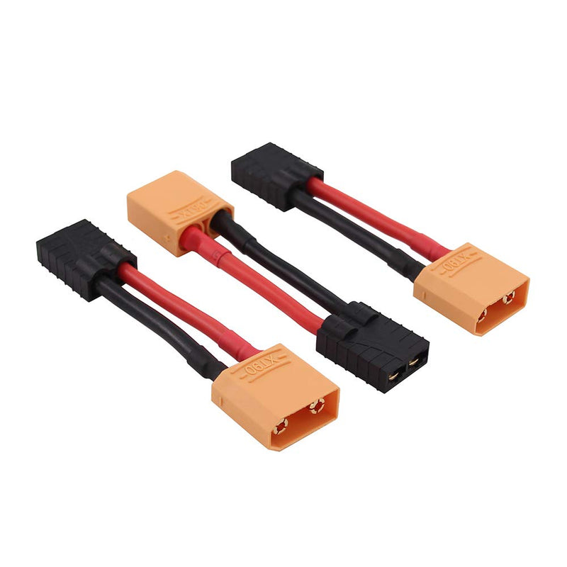 [Australia - AusPower] - OliRC 3pcs Compatible with TRX Female to XT90 Male Connector Adapter Cable - 12awg 5cm Wire(C49-3) 