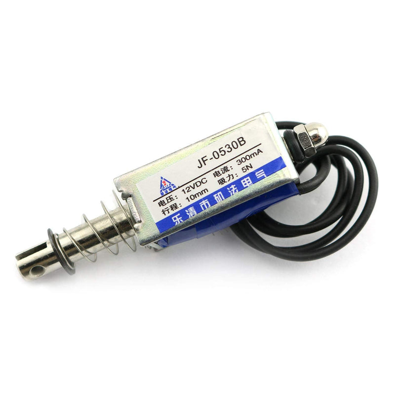 [Australia - AusPower] - 1Pcs DC 12V Push Pull Type Frame Electromagnet JF-0530B keepping Force 5N Travel 10mm Linear Solenoid 