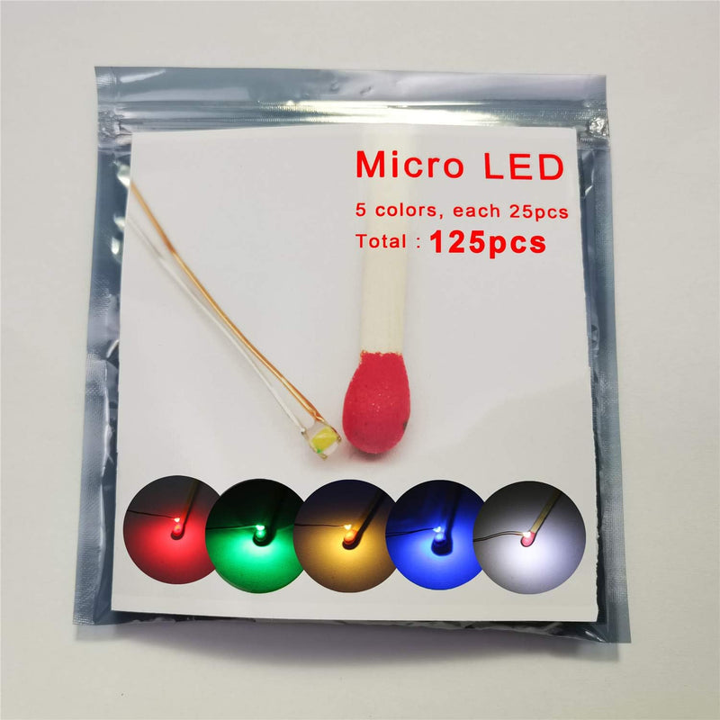 [Australia - AusPower] - Bowerful 125pcs Pre-soldered Micro Litz Wired Leads Mix SMD Led 0603 + Muti-Resistor new 