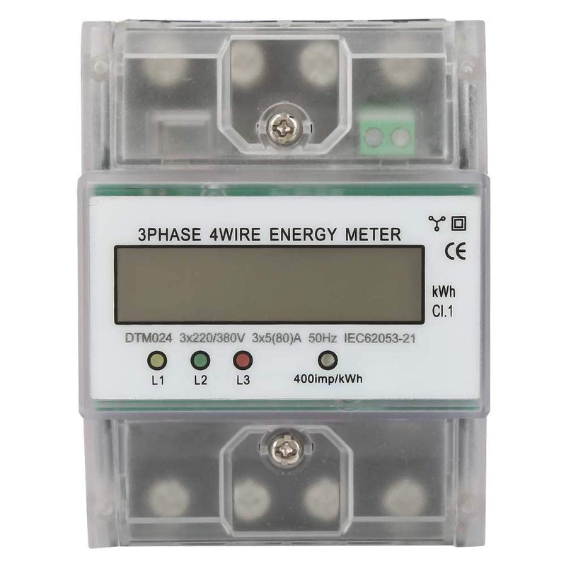 [Australia - AusPower] - Electric Energy Meter， 3 Phase 4 Wire DTM024 Digital LCD 5-80A Energy Meter DIN Rail Electricity Power Other Power Distribution and Control appliances 