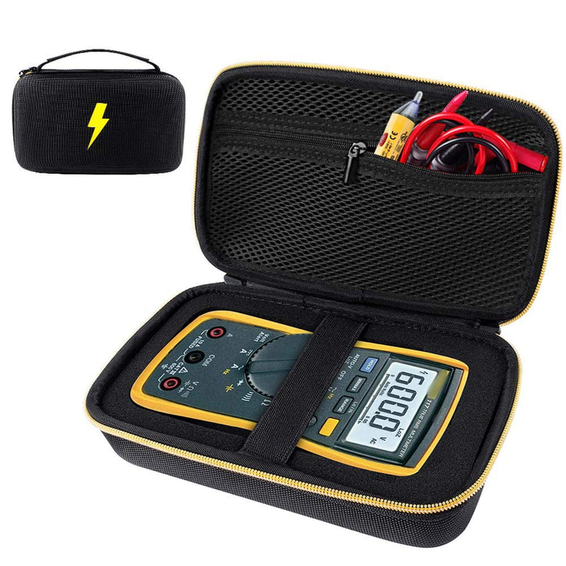 [Australia - AusPower] - Case Compatible for Fluke 15B 117/115/ 116/ 17B/ 87V/ 88V/ 101, Also Fit Crenova MS8233D/ for AstroAI TRMS 6000 Counts Digital Multimeter, Protective Travel Storage Bag with DIY Foam (Box Only) 