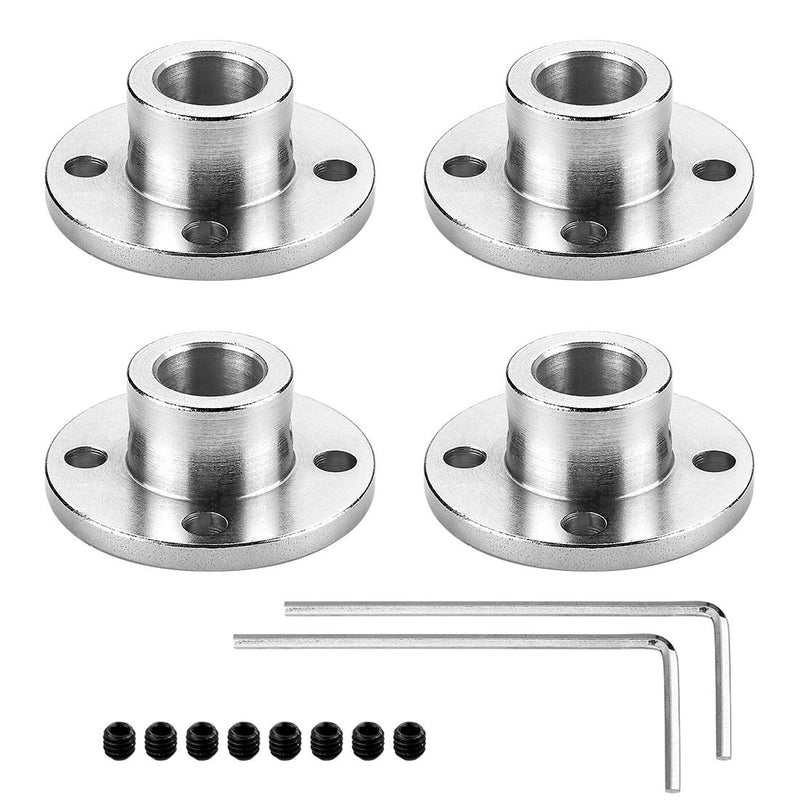 [Australia - AusPower] - 4 Pack 10mm Flange Coupling Connector, Rigid Guide Steel Model Coupler Accessory, Shaft Axis Fittings for DIY RC Model Motors-Silver. 