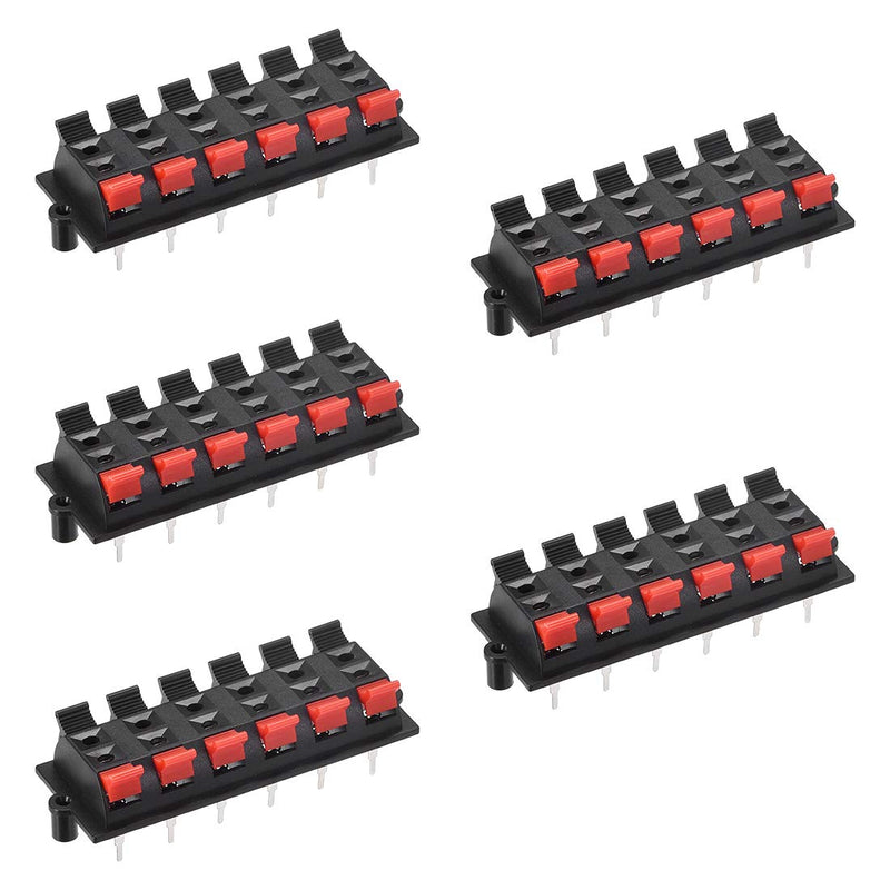 [Australia - AusPower] - uxcell 2 Row 12 Way Spring Speaker Terminal Clip Push Release Connector Cable Terminals Strip Block WP12-03 5Pcs 12pin 