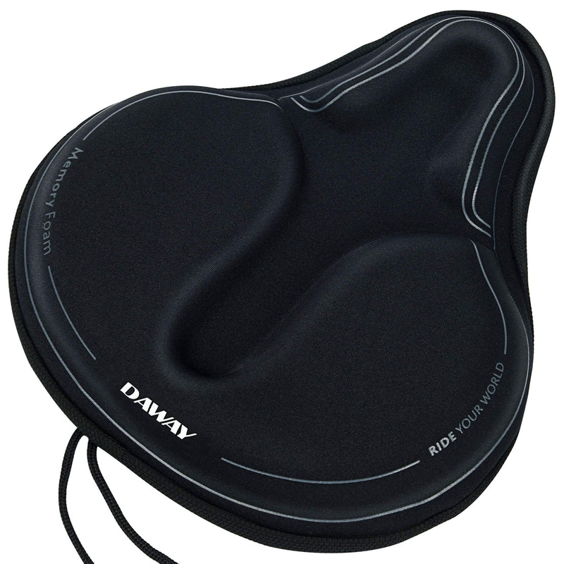 [Australia - AusPower] - DAWAY Comfortable Bike Seat Cover - C3 Soft Gel & Memory Foam Padded Bike Seat Cushion for Women Men Seniors, Comfort, Fits for Peloton, Stationary, Exercise, Mountain and Cruiser Bicycle Saddles C6M, Large 