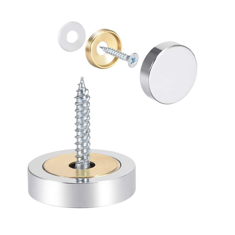 [Australia - AusPower] - uxcell Mirror Screws Decorative Caps Cover Nails Polished Stainless Steel 25mm 4pcs 25 mm 