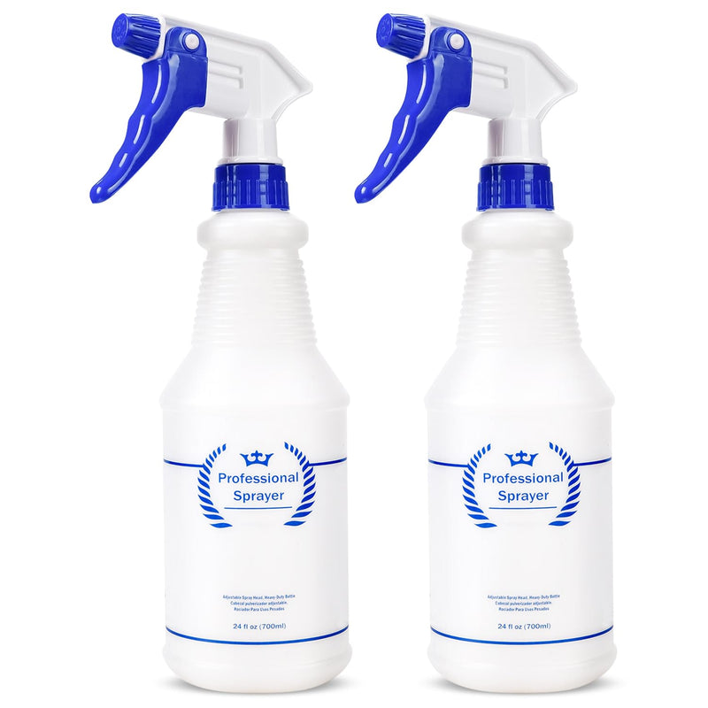 [Australia - AusPower] - Plastic Spray Bottle, Empty Spray Bottles (2 Pack 24 Oz), All-Purpose Sprayer for Cleaning Solutions, Bleach Spray, Planting, BBQ, Mist & Stream Water Spraying Bottle with Adjustable Nozzle 2-Pack 