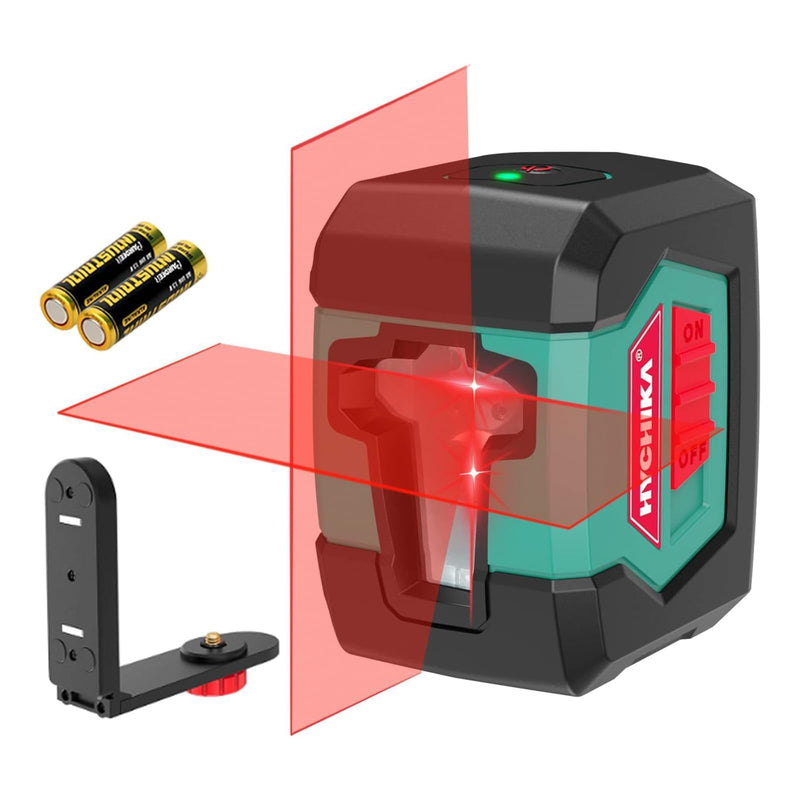 [Australia - AusPower] - Laser Level, HYCHIKA 50 Feet Cross Line Laser with Dual Modules, Self Leveling Laser Level, Switchable Self-Leveling Vertical and Horizontal Line Construction Picture Hanging, Battery Included Red 