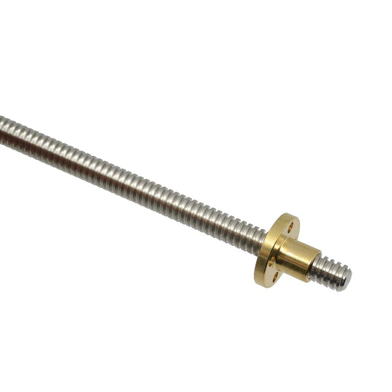[Australia - AusPower] - 400mm T8 Tr8x2 Lead Screw and Brass Nut (Acme Thread, 2mm Pitch, 1 Start, 2mm Lead) for LCD DLP SLA 3D Printer and CNC Machine Z Axis 400mm Lead screw with nut 